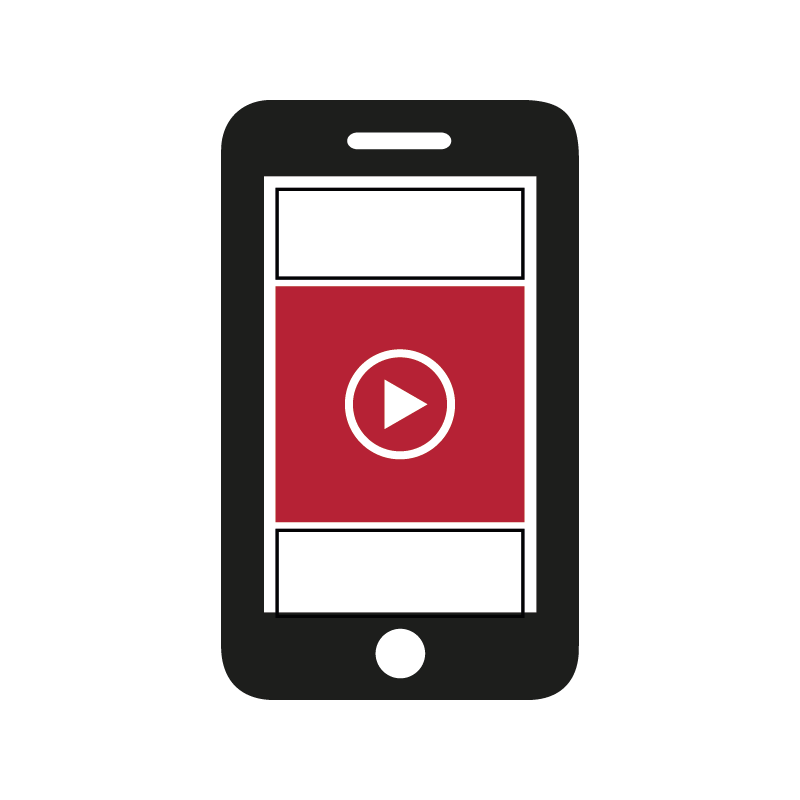ADFormate_VideoNativeAdMobile Online Ad Format Mobile mit Playbutton