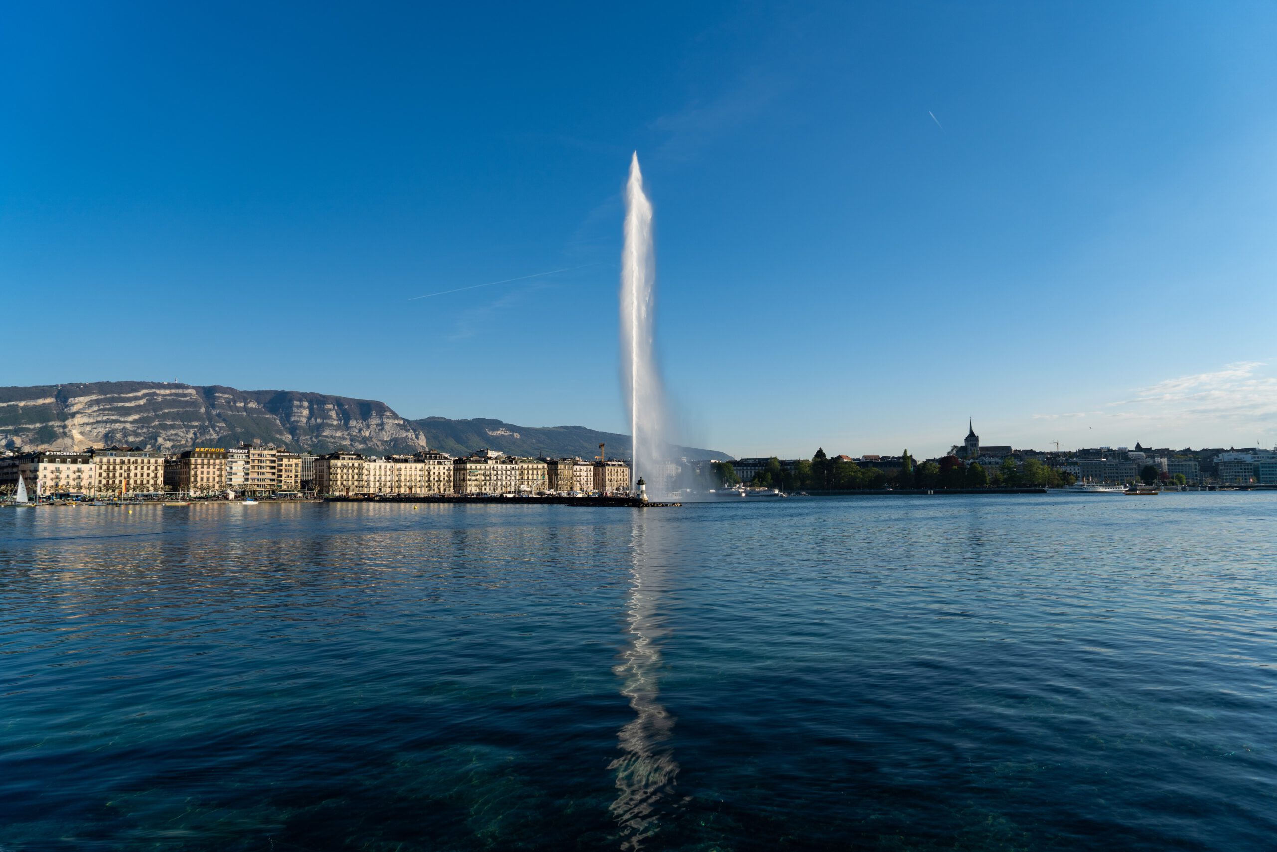 View of Geneva and fountain